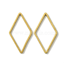 Brass Linking Rings, Rhombus, Raw(Unplated), 23x12.5x0.9mm, Inner Diameter: 11x21mm(KK-B085-11C-02)