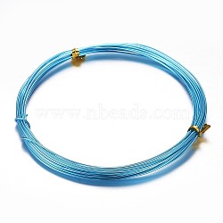 Round Aluminum Wire, Bendable Metal Craft Wire, for DIY Arts and Craft Projects, Deep Sky Blue, 15 Gauge, 1.5mm, 5m/roll(16.4 Feet/roll)(AW-D009-1.5mm-5m-16)