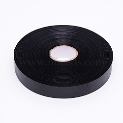 Polyester Blank Sewn-in Label Ribbon, with Spool, Black, 25mm, 200m/roll(OCOR-WH0033-20A)