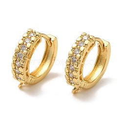 Rack Plating Brass Micro Pave Clear Cubic Zirconia Hoop Earrings Finding, Cadmium Free & Lead Free, Long-Lasting Plated, Real 18K Gold Plated, 15.5~16x4mm, Hole: 1.2mm, Pin: 0.9mm(EJEW-B062-12G)