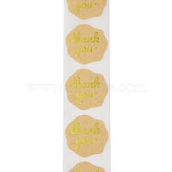 Thank You Stickers Round Labels for Envelope Greeting Cards, Yellow, 25x25mm 150pcs/roll(DIY-R084-06A)