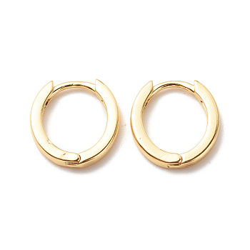 Brass Hinged Hoop Earrings for Women, Cadmium Free & Lead Free, Golden, 15x13.5x2mm, Pin: 1mm