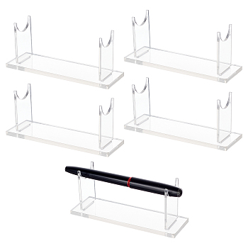 Acrylic Earring Display Stands, Pen Display Stand, Detachable, White, Finished Product: 12x4x5cm, Inner Diameter: 9.5cm, 3pcs/set