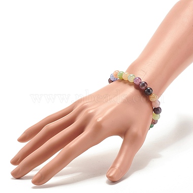 8.5MM Imitation Gemstone Glass Round Beads Stretch Bracelet for Women(X-BJEW-JB07415)-5