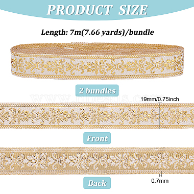 7M Polyester Embroidery Flower Ribbon(OCOR-WH0046-51)-2