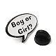Wort-Junge oder Mädchen kreative Sprechblasen-Emaille-Pins(JEWB-P030-G01)-3