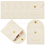 10Pcs Velvet Pouches with Snap Button, Jewelry Storage Supplies, Square, Old Lace, 8x8x0.8cm(ABAG-SP0001-42G)