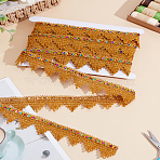 Polyester Braided Lace Ribbon, Clothes Accessories, with Cardboard Display Card, Triangle, 1-1/2 inch(39mm)(OCOR-LP0002-06)