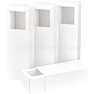 Paper Cardboard Boxes, Essential Oil Packing Box, Gift Box, Rectangle, White, 12.4x5.5x3.9cm, Inner Diameter: 10.6x3.6x3.5cm, Unfold: 29.7x22.9x0.1cm and 12.4x9x0.1cm, 2pcs/set(CBOX-WH0003-16A-01)