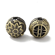 Tibetan Style Brass Beads, Cadmium Free & Lead Free, Flower, Antique Bronze, 10x9mm, Hole: 2mm(KK-M284-47AB)
