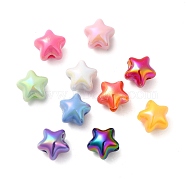 UV Plating Opaque Acrylic Beads, Iridescent, Luminous Glow in the Dark, Star, Mixed Color, 15x15.5x14mm, Hole: 3.5mm(MACR-K351-01)