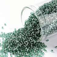 TOHO Round Seed Beads, Japanese Seed Beads, (2202) Silver Lined Celery, 15/0, 1.5mm, Hole: 0.7mm, about 3000pcs/10g(X-SEED-TR15-2202)