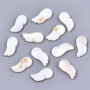 Natural Freshwater Shell Cabochons, Wing, Seashell Color, 14x7x2mm(SHEL-R113-13)