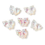 UV Plating Transparent Glass Beads, Butterfly, Clear, 12x15x6mm, Hole: 1mm(GLAA-G115-01)