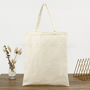 Cotton Cloth Blank Canvas Bag, Vertical Tote Bag for DIY Craft, White, 45x37cm(SENE-PW0012-01D)