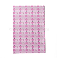 PU Leather Fabric, Garment Accessories, for DIY Crafts, Fruit Pattern, Pink, 30x20x0.1cm(DIY-L029-A15)