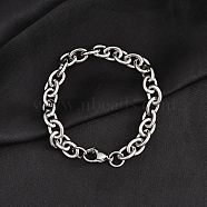 Tarnish Resistant 304 Stainless Steel Cable Chain Bracelets, with Lobster Claw Clasps, Stainless Steel Color, 7-7/8 inch(200mm), 8x2mm(X-BJEW-I238-09P)