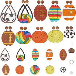 DIY Jewelry Making Earring Kits, Mixed Color, 50x30.5x2.5mm, Hole: 1.6mm(DIY-SC0029-28)
