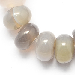 Natural Grey Agate Beads Strands, Rondelle, Light Grey, 6x4mm, Hole: 1mm, about 99pcs/strand, 15.7 inch(G-S105-6mm-04)