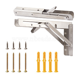304 Stianless Steel Wall-mounted Holders Set, with Plastic Plus & Iron Screws, Stainless Steel Color, 1.6~20x0.65~3.7x0.65~2.4cm, 20pcs/set(SW-TAC0001-11P)