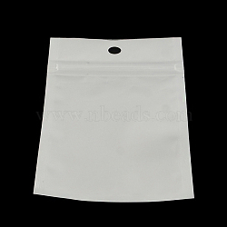 Pearl Film Plastic Zip Lock Bags, Resealable Packaging Bags, with Hang Hole, Top Seal, Self Seal Bag, Rectangle, White, 19.5x12cm, inner measure: 16x11cm(OPP-R003-12x20)