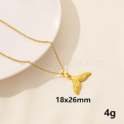 Stylish Ocean Stainless Steel Fishtail Pendant Necklace for Women(ZE1503-4)