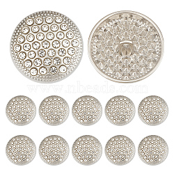 12Pcs1-Hole Alloy Rhinestone Shank Buttons, Flat Round, Platinum, 22.5x10mm, Hole: 2mm(ALRI-MA0001-01P)