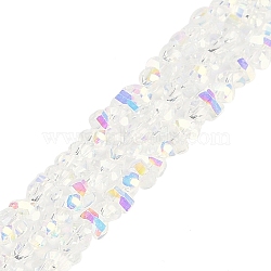 Electroplate Glass Beads Strands, Column, Faceted, Clear AB, 2.5x4x3mm, Hole: 1mm, about 137pcs/strand, 14.17''(36cm)(EGLA-B007-01A-AB01)