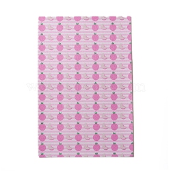 PU Leather Fabric, Garment Accessories, for DIY Crafts, Fruit Pattern, Pink, 30x20x0.1cm(DIY-L029-A15)