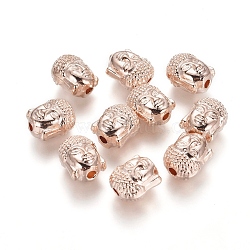 Alloy Beads, Buddha Head, Light Gold, 10x9x8mm, Hole: 2mm(PALLOY-P144-18KCG)