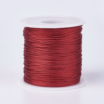 Polyester Metallic Thread, Red, 1mm, about 100m/roll(109.36yards/roll)