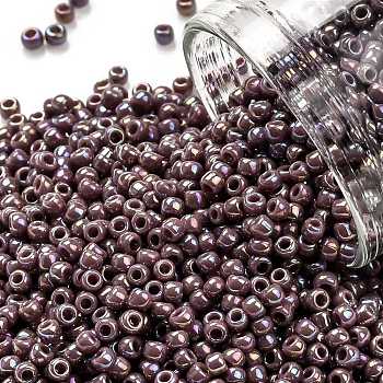 TOHO Round Seed Beads, Japanese Seed Beads, (412) Opaque AB Lavender, 11/0, 2.2mm, Hole: 0.8mm, about 5555pcs/50g