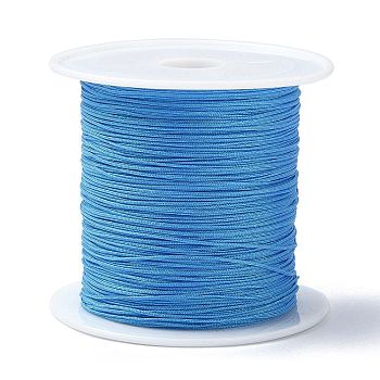 Nylon Chinese Knot Cord, Nylon Jewelry Cord for Jewelry Making, Deep Sky Blue, 0.4mm, about 28~30m/roll