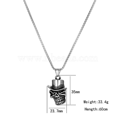 Skull Stainless Steel Pendant Necklaces for Men(BV6078-2)-3
