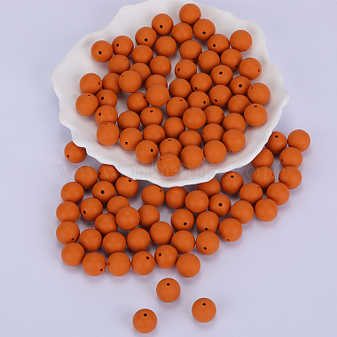 Orange Round Silicone Beads