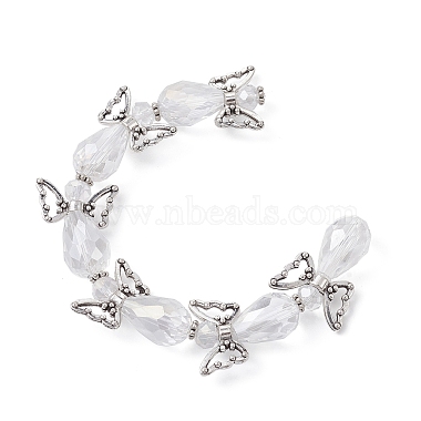 Brins de perles de verre transparentes en forme de fée d'ange(AJEW-JB01181-03)-2
