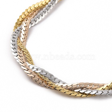 304 Stainless Steel Braided Cuban Link Chain Necklace for Women(NJEW-P271-04B)-2