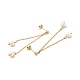 Glass Pearl Tassel Dangle Stud Earrings(EJEW-P219-20G)-2