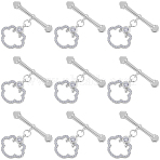 10Pcs Brass Micro Pave Clear Cubic Zirconia Toggle Clasps, Cloud, Platinum, 22mm, Bar: 25x5x3mm, Hole: 1.2mm, pendant: 16x15x2mm, Hole: 1.2mm(KK-BBC0021-02P)