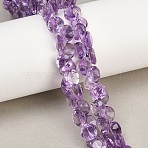 Natural Amethyst Beads Strands, Faceted, Diamond, Top Drilled, 8x4.5mm, Hole: 0.3mm, about 52pcs/strand, 8.27''(21cm)(G-Z152-B01-02)