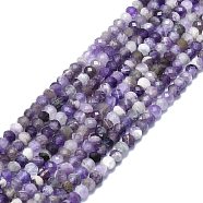 Natural Amethyst Beads Strands, Faceted, Rondelle, 6x4mm, Hole: 1mm, about 85~90pcs/strand, 15.55 inch(39.5cm)(G-F715-085)