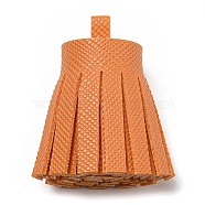 Imitation Leather Tassel Pendant Decorations, Dark Orange, 36x20~25mm, Hole: 6x5.4mm(FIND-L013-A05)
