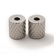 201 Stainless Steel Beads, Column, Stainless Steel Color, 7x6mm, Hole: 1.5mm(STAS-M089-10P)