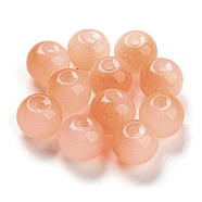 Two Tone Spray Painting Glass Beads, Imitation Jade Glass, Round, Dark Orange, 10mm, Hole: 1.8mm, 200pcs/bag(GLAA-L046-03C)