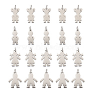 316 Stainless Steel Pendants, Boy and Girls, Stainless Steel Color, 20pcs/set(STAS-TA0004-10)