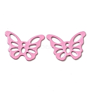 Spray Painted 201 Stainless Steel Pendants, Butterfly Charms, Pearl Pink, 15x10.5x0.5mm, Hole: 1.2mm(STAS-G304-19C)