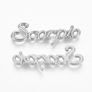 Silver Color Plated Alloy Cabochons, Twelve Constellations, Scorpio, 7~10x15~48x1.5~2mm(PALLOY-WH0068-08S-H)