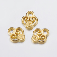 Alloy Charms, Heart, Lead Free and Cadmium Free, Golden, 10x8x2mm, Hole: 1.5mm(EA10673Y-G)