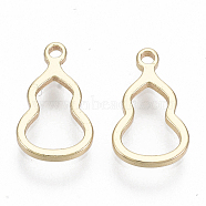 Brass Charms, Nickel Free, Gourd, Real 18K Gold Plated, 10.5x6x1mm, Hole: 1mm(KK-S348-460-NF)