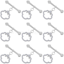 10Pcs Brass Micro Pave Clear Cubic Zirconia Toggle Clasps, Cloud, Platinum, 22mm, Bar: 25x5x3mm, Hole: 1.2mm, pendant: 16x15x2mm, Hole: 1.2mm(KK-BBC0021-02P)